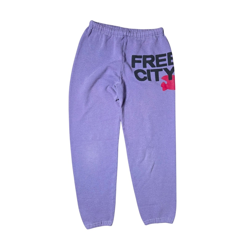 Free City Lavender purple Sweatpants Logo Sweats Small